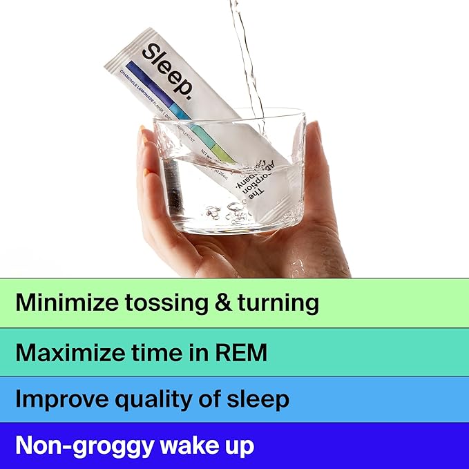 Calm Drink Mix - Supports Cortisol Regulation and Mood - Watermelon Lemonade &amp Sleep Aid Powder - Free Natural Supplement to Reduce Stress and Improve Sleep Quality Chamomile Lemonade Flavor 14 St
