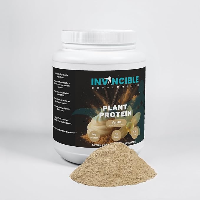 Plant Protein Vanilla | 21g Protein Dairy-Free Gluten-Free Vegan Protein Powder | Muscle RecoverySmooth Vanilla Flavor | Non-GMO Keto-Friendly