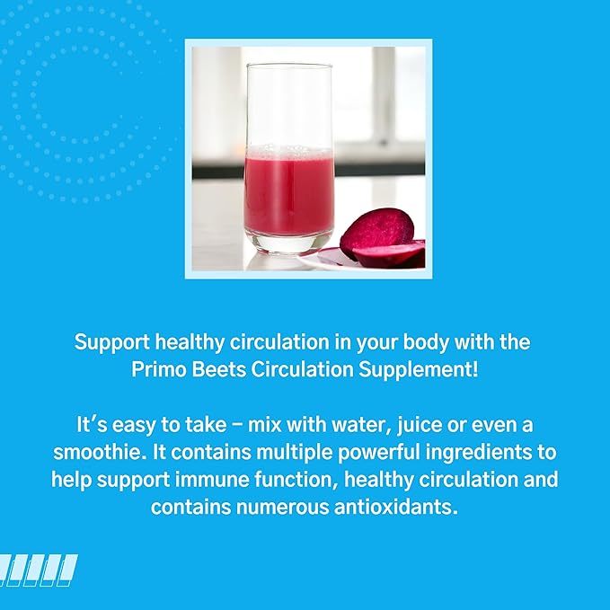 Consult Health Primo Beets - Beet Root Powder Drink Mix with Electrolytes - Nitrates to Support Circulation - Energy Boost - Ginger &amp Turmeric - for Men &amp Women - Natural Flavor - 30 Servings