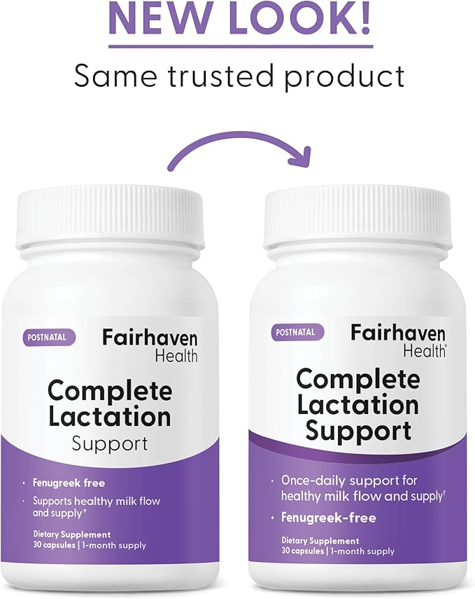 Fairhaven Health Complete Lactation Support | Lactation Supplement to Increase Breastmilk Production | Improve Breastfeeding Comfort* | Vegan Breastfeeding Supplements | Gluten Free | 30 Capsules