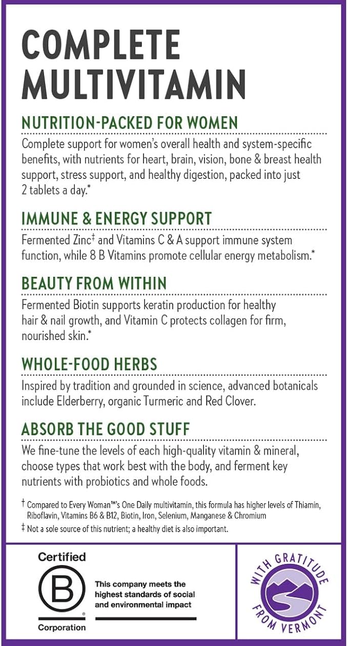 New Chapter Women's Multivitamin Advanced Formula for Stress Bone Immune Beauty &amp Energy Support Higher Levels of Whole-Food Fermented Essential Nutrients for Women + Iron + Vitamin D3 72 Cou