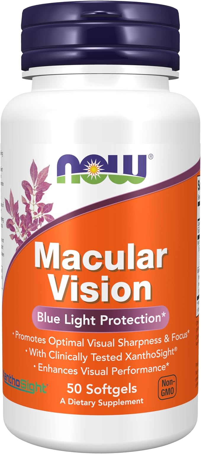NOW Foods Supplements Macular Vision Softgel Eye Health Eye Support 50 Softgels