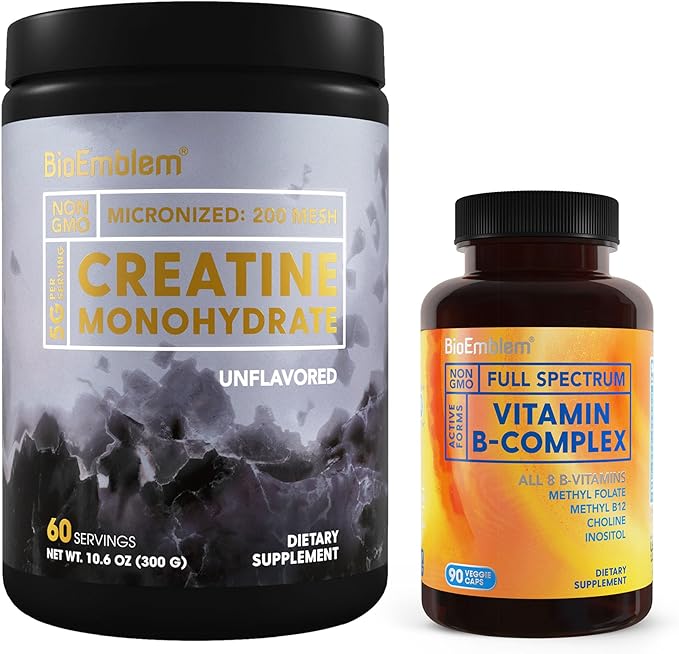 BioEmblem Vitamin B-Complex and Creatine Monohydrate Powder