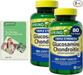 Spring Glucosamine Chondroitin Triple Strength 80 Tablets 2-Pack 80 Days Supply + Exclusive Vitamin Guide (2 Items)