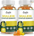 Catfit (120 pcs) Mullein Gummies for Lungs Detox &ampLymphatic DrainageMullein Leaf ExtractQuercetin&ampElderberry for Respiratory &amp Immune SupportVegan Pineapple Flavor (2 Pack)