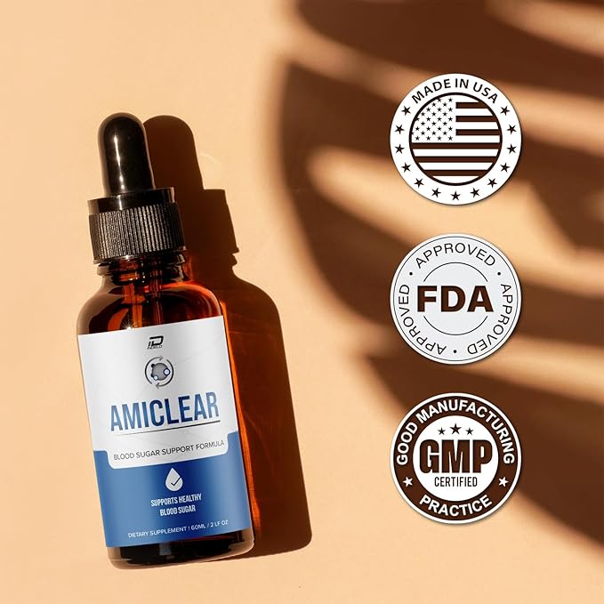 Amiclear Drops Healthy Formula - Dietary Supplement Drops - Extra Strength Amiclear Liquid Drops Grape Seed Amiclear Drops Reviews (2 Pack - 120 ML)