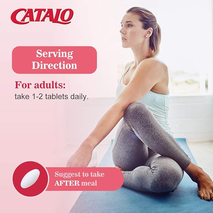 CATALO Women's Calcium with Aquamin™ Red Algae - Plant-Based Marine Calcium Supplement with Vitamin D3 Magnesium &amp Zinc - High Absorption Formula - 60 Tablets