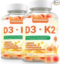 Vitamin D3 K2 Gummies Vitamin D3 10000 IU &amp K2 (MK-7) 200 mcg - D3 K2 Supplement with Omega 3 Calcium Magnesium for Bone Muscle Teeth Immune