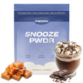 PWDRS Snooze Sleepy Time Hot Chocolate | All Natural Sleep Support | Magnesium Glycinate L Theanine Chamomile Electrolytes | 20 Calories Non GMO | Chocolate Caramel
