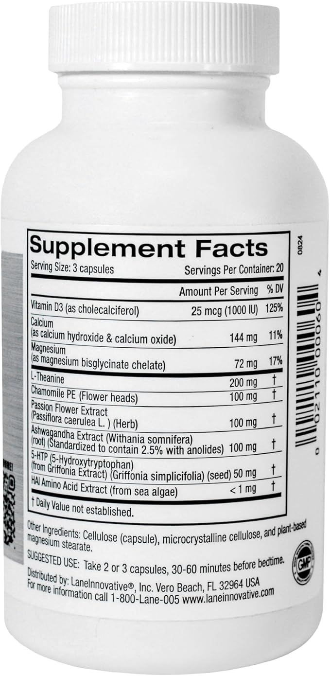 Lane Innovative - Somni Sleep Aid Supplement Promotes Relaxation &amp Balance Helps Combat Occasional Stress Rich in Essential Vitamins &amp Herbal Extracts Supports More Restful Sleep (20 Serv