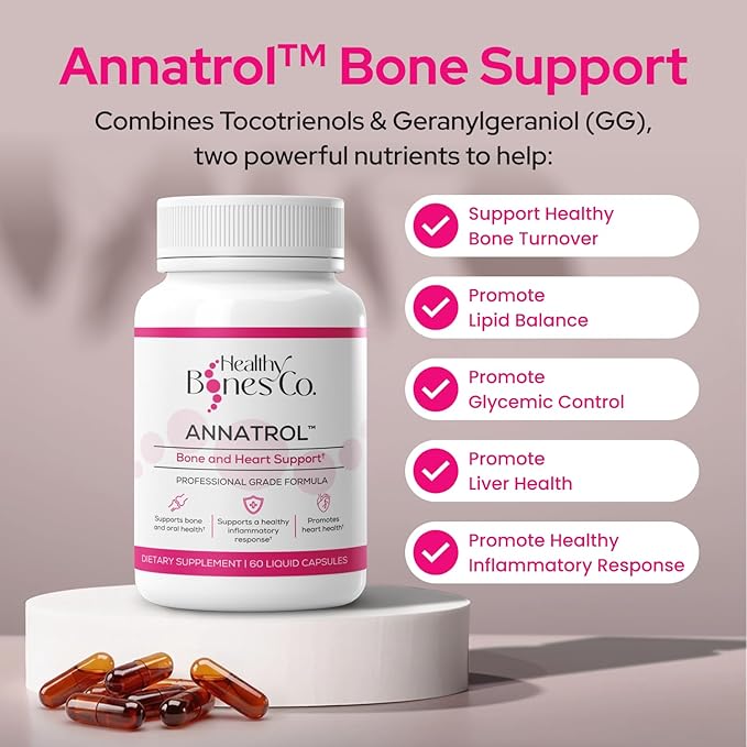 Annatrol Bone &amp Heart Wellness | Premium Annatto Tocotrienols &amp Geranylgeraniol (GG) Vitamin E Complex | Advanced Nutritional Formula for Daily Wellness