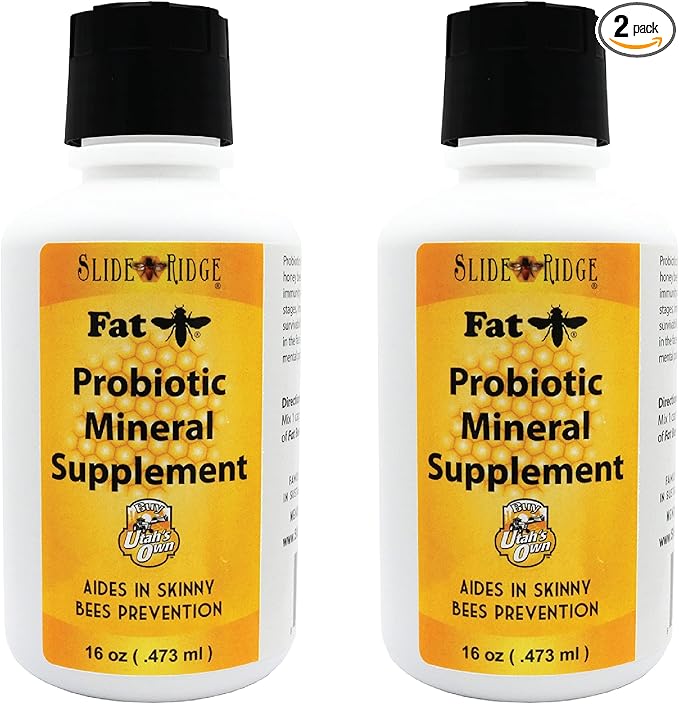 Slide Ridge Fat Bee 16 oz Probiotic Mineral Supplement for Honey Producing Bee's - Aids in Skinny Bee Prevention. 2 Pack
