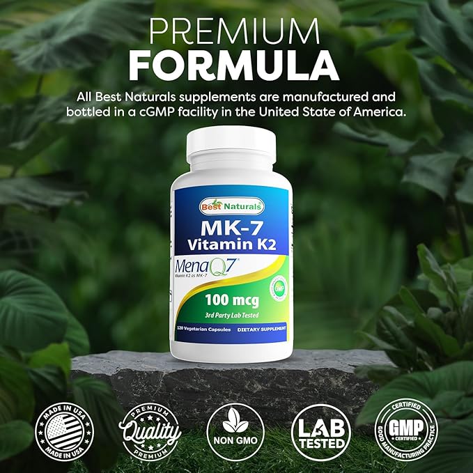 Best Naturals MK-7 Vitamin K2 100 mcg 120 ct (Pack of 3)