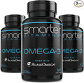 (3 Pack) Smarter Omega 3 Fish Oil Berry Flavor Burpless Tasteless 2000mg DHA EPA Triple Strength Brain Made with AlaskOmega®