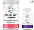 Women's Daily 7 Essentials &amp Sleep Well Bundle - Complete Multivitamin Pack with Sleep Well