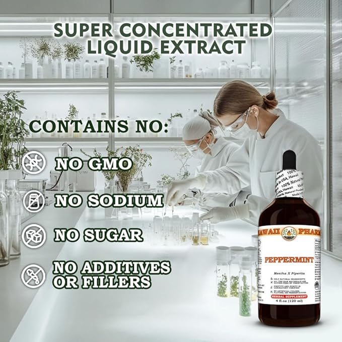 Peppermint (Mentha X Piperita) Dry Leaf Tincture All Natural Vegan Pure Liquid Extract - 32 fl.oz