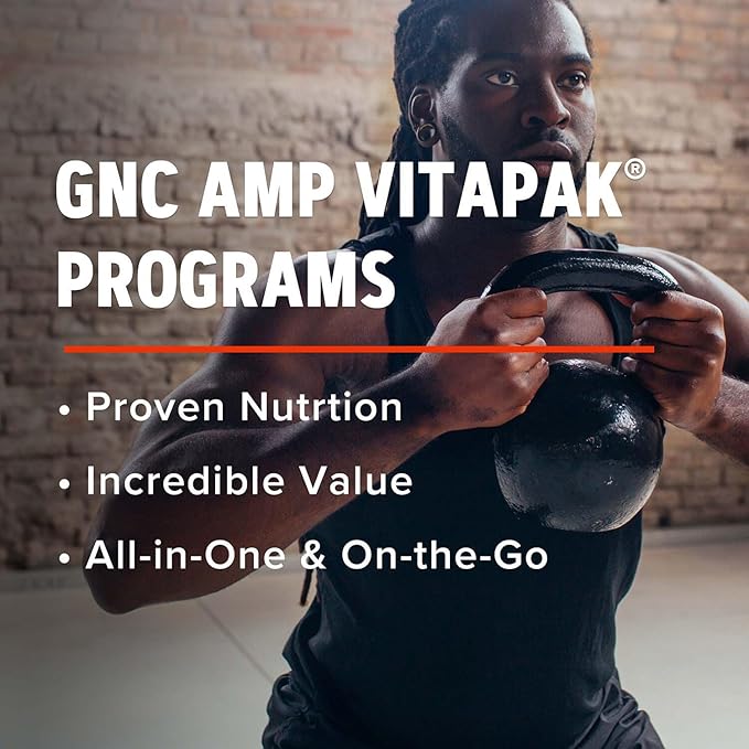 GNC AMP Men’s Extreme Training Vitapak Program 5 Products in 1 Convenient Vitamin Pack for Performance &amp Endurance Adult Multivitamin Proven Ingredients Caffeine Nitric Oxide 30 Day Supply