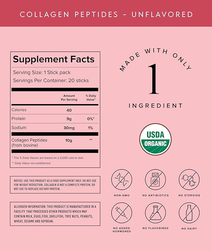 Truvani Hydrolyzed Collagen Peptides | Unflavored | 20 Servings | 10g Grass-Fed Collagen Protein Powder | Promotes Hair Nail Skin and Joint Health | Keto | Gluten &amp Dairy Free | Women &amp Men