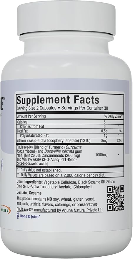 Maxi Health Relieve Joint Support Supplement with Turmeric and Boswellia Serrata Quick-Acting Support After Exercise Vegetarian Non-GMO Bone &amp Joint Health Supplement for Men &amp Women 60 Cap