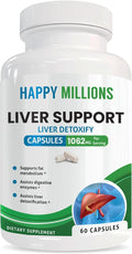 Liver Support Supplement | with Milk Thistle Dandelion Beetroot Zinc &amp Herbal Blend | 60 Veg Capsules