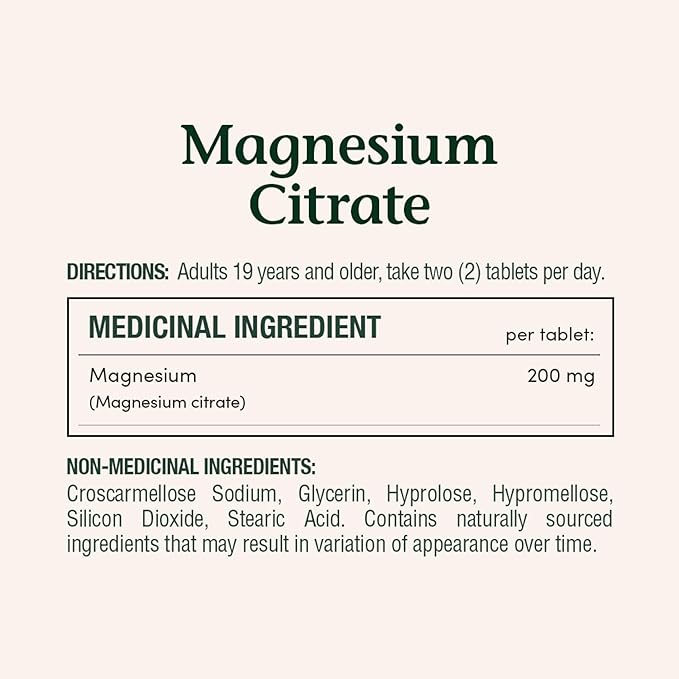 Nature's Bounty Magnesium Citrate 200 mg 75 Tablets