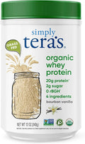simply tera's Organic Whey Protein Powder - Grass Fed Vanilla Whey Protein Powder Clean Made Without Artificial Sweeteners Non-GMO Kosher rBGH-Free Organic - 12 Oz