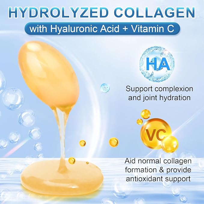 Multi Collagen Peptides for Women &amp Men Hydrolyzed Collagen Peptides-Type I II III V X - with Hyaluronic AcidVitamin CBiotinSupports Skin Hair Nail Non-GMO560 Softgels