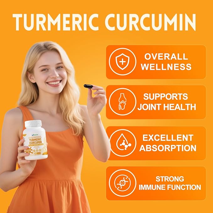 Turmeric Supplement 2275mg 95% Curcumin Liposomal Curcumin for Best Absorption Curcumin Supplement for Joint Support Bottled in USA - 300 Softgels