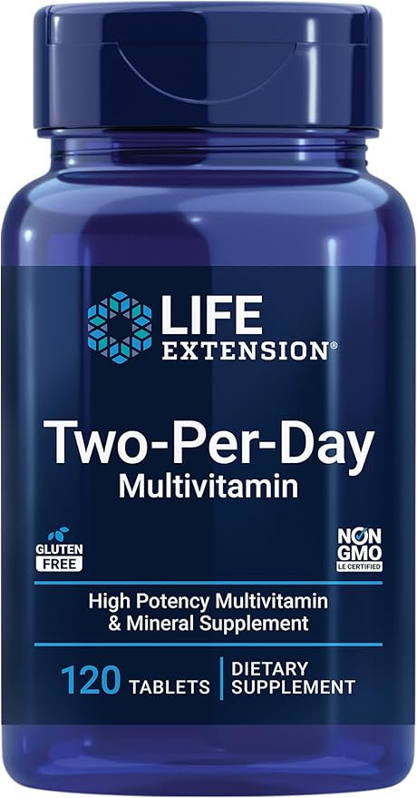Life Extension Two-Per-Day Multivitamin 120 Capsules &amp 120 Tablets - Vitamins B C D Zinc &amp Over 25 Vitamins Minerals &amp Extracts