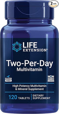 Life Extension Super Bio-Curcumin and Two-Per-Day 120 Tablet Multivitamin Bundle - 60 Vegetarian Capsules