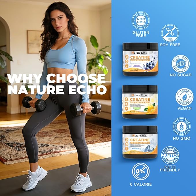 Creatine Monohydrate Powder - Unflavored - 42 Servings - 5g of Creatine Monohydrate - Supports Muscle ATP Production Energy Strength - Vegan Gluten Free