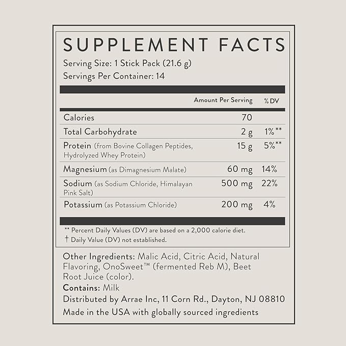 Arrae Clear Protein – Natural Protein Supplement Smooth Texture Easy to Mix 20 Servings Clean Formula with Electrolytes