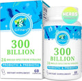 Probiotics for Women &amp Men - 300 Billion CFU 24 Strains Probiotics + 15 Organic Herbs Prebiotics for Digestive Gut Health Immune Constipation Diarrhea &amp Whole-Body Health - 2 Months Suppl