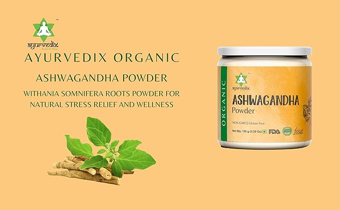 Organic Ashwagandha Root Powder | 5.29oz Reusable Jar | 100% Raw from India | Withania Somnifera - Ayurvedic Herbal Supplement Pack of 3