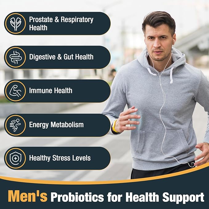 Probiotics for Men 500 Billion CFUs &amp 12 Strains Men's Probiotic with Turmeric Cranberry Goji - Probiotics for Digestive Health Immune Stomach Bloating &amp Gut Health for Men 240 Pro Bio