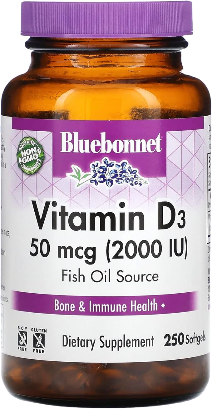 Bluebonnet Nutrition Vitamin D3 2000 IU 250 CT