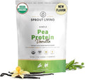 Sprout Living Organic Pea Protein Powder Vanilla Flavor 20 Grams of Plant Based Organic Protein Powder Without Sweeteners Non Dairy Non-GMO Dairy Free Vegan Gluten Free (1 Pound 15 Servings)