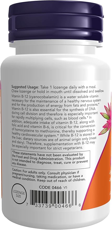 NOW B-12 1000mcg 100 Lozenges (Pack of 3)