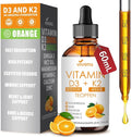 Vitamin D3 K2 Drops D3 20000 IU &amp K2 as MK-7 400mcg Liquid Vitamin D3 with K2 Magnesium Calcium Zinc &amp Omega 3 for Immune* Mood* Bone* Health Orange Flavor Vitamin D Liquid Drops Suppl