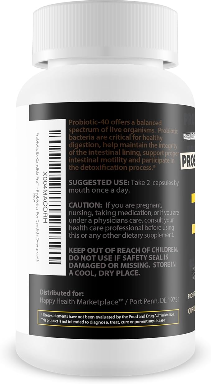 Probiotic Ex-Candida Pro - Improved Candida Formula - Our Best Candida Probiotic Supplement - Candida Cleanse Detox Anti Candida Defense Ex Candida Cleanse Pills Best Probiotics For Candida Overgrowth
