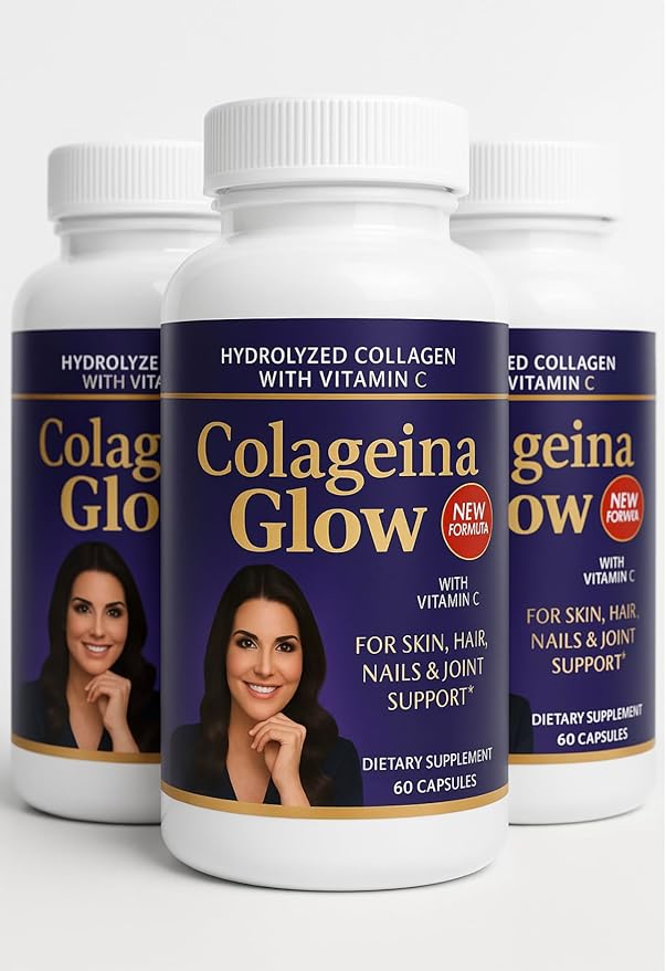 Collagen with Vitamin C and Biotin Skin Hair and Nails Supplement Includes Antioxidants 180 Capsules de 1000 mg 3 Bottles. Bio Collagen - Colageina Glow New Formula