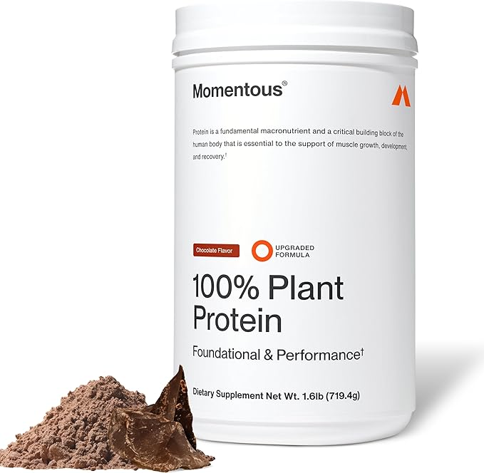 Momentous Vegan Protein Powder - 20 g Plant-Based Protein - NSF Certified for Sport - Gluten-Free - Non-GMO - 22 Servings for Essential Everyday Use - Chocolate