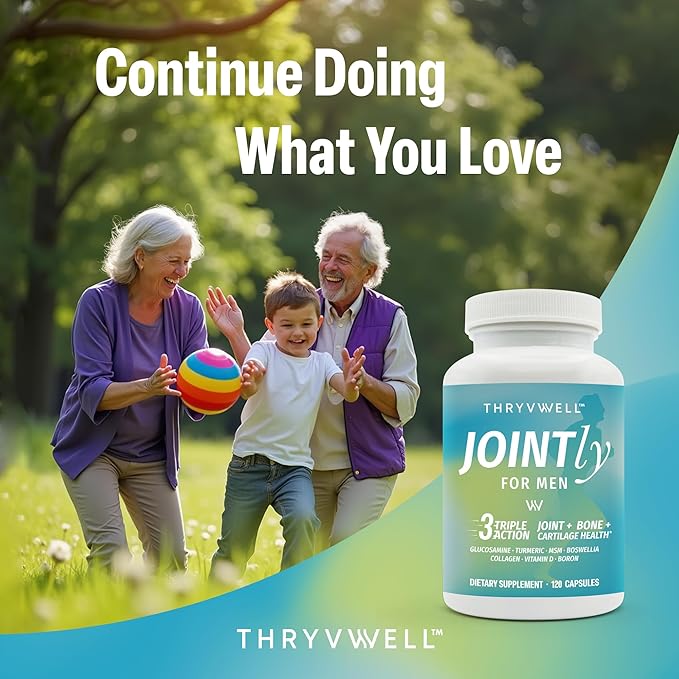 Jointly for Men – Joint Bone &amp Cartilage Supplement – Glucosamine Chondroitin MSM Turmeric Boswellia Collagen Vitamin D Calcium Hyaluronic Acid Magnesium &amp Boron – 120 Capsules