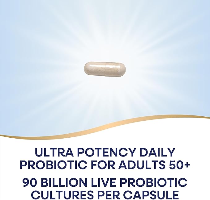 Nature's Way Fortify Optima Probiotic for Adults 50+ 90 Billion Live Cultures 15 Strains Colon Health* Supports Digestive Balance and Immune Health* 30 Capsules (Packaging May Vary)