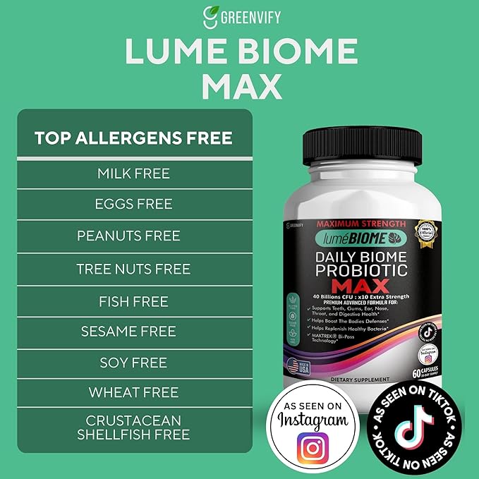 Daily Biome Probiotic Max 40 Billion CFU Maximum Strength 60 Capsules 30-Day Supply (5)