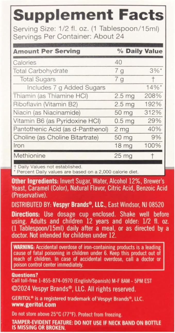 Geritol Liquid Energy Support B-Vitamins12 Fl Oz (Pack of 2)