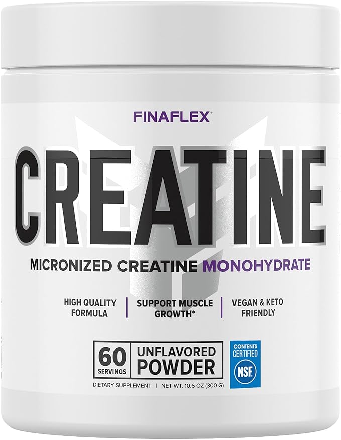 FINAFLEX PURE CREATINE Unflavored - 10.6 oz - Promotes Muscular Strength Size &amp Performance - 100% Pure Micronized Creatine Monohydrate - NSF Certified - 60 Servings