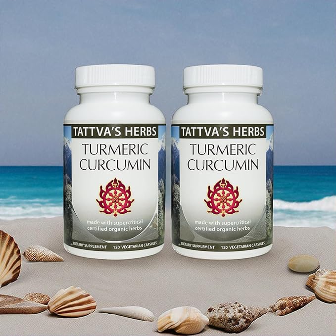 Tattva's Herbs Bundle 3 Pack - 2 Pack - Turmeric Curcumin 120 ct. 500 mg. - Plus 1 Pack Cardiopure 120 ct. 500 mg.