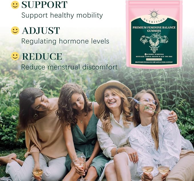 Vital Source Feminine Balance Gummies Gluten-Free Vegan Hawaiian Pineapple Flavor(1 Pack 60 Count)
