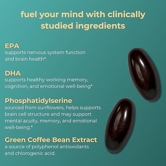 iwi life Brain Omega-3 120 Softgels (60 Servings) Vegan Plant-Based Algae Omega-3 with EPA + DHA Focus Memory and Mood Support Dietary Supplement Krill &amp Fish Oil Alternative No Fishy Aftert